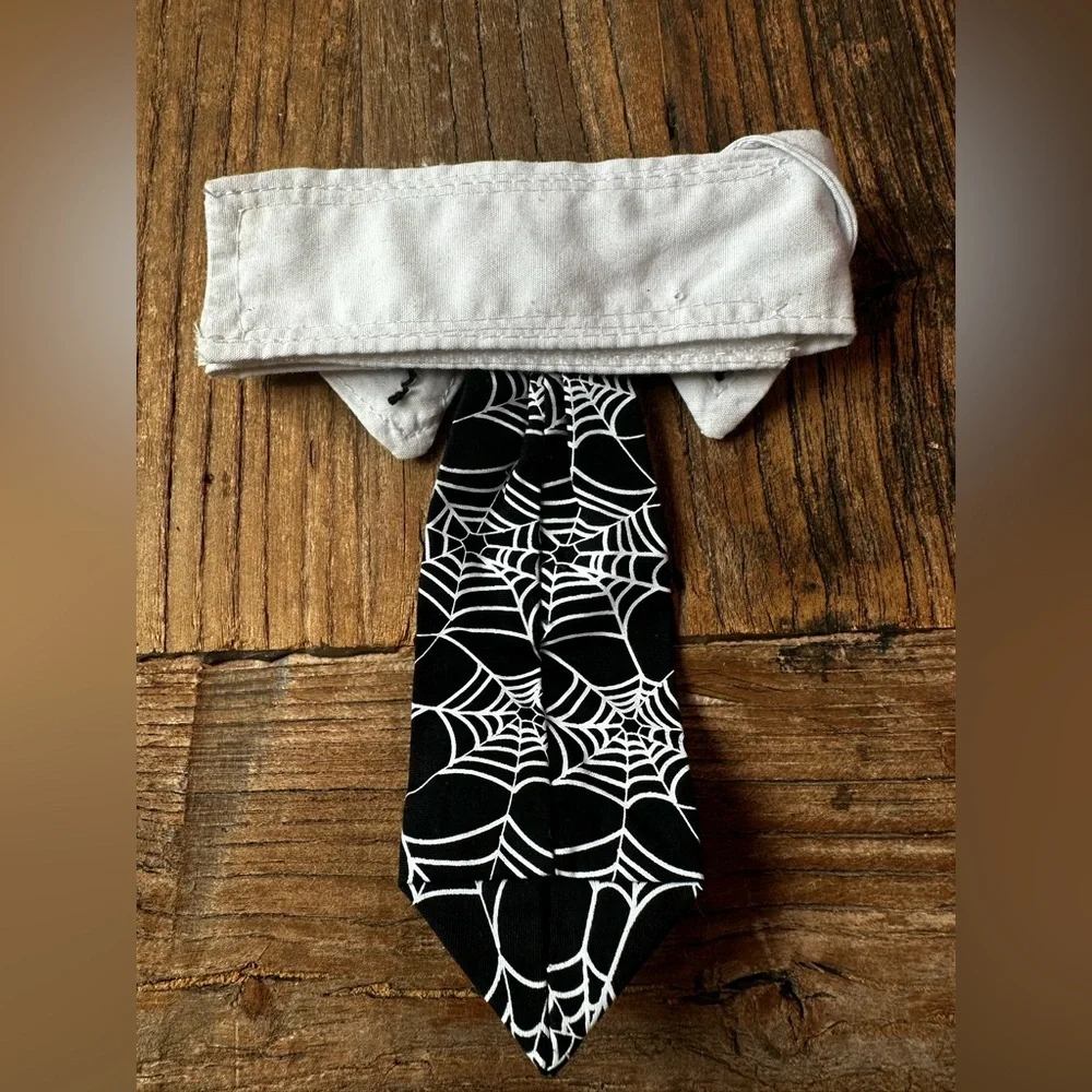 Black and White Spider Web Dog Tie